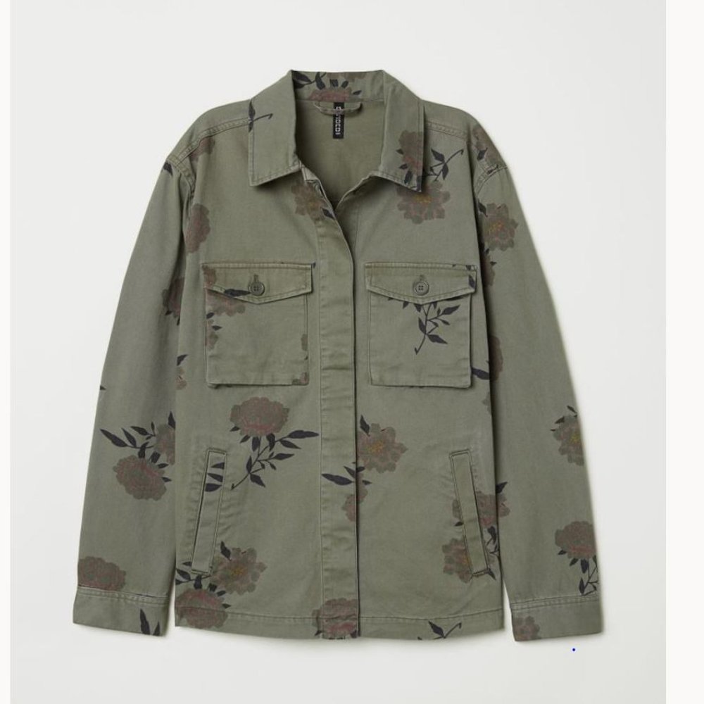 H&M Floral Utility Jacket Sz XS